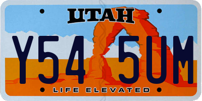 UT license plate Y545UM