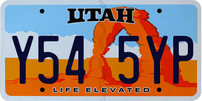 UT license plate Y545YP