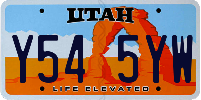 UT license plate Y545YW