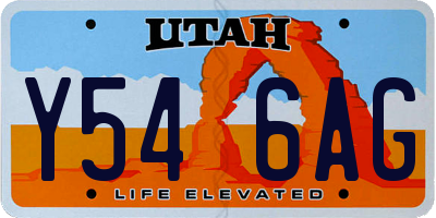 UT license plate Y546AG
