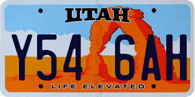 UT license plate Y546AH