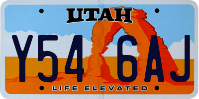 UT license plate Y546AJ