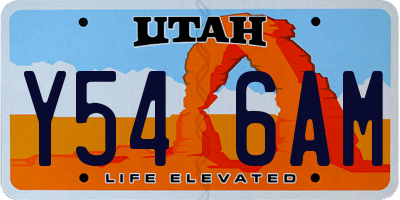 UT license plate Y546AM