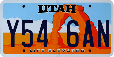 UT license plate Y546AN