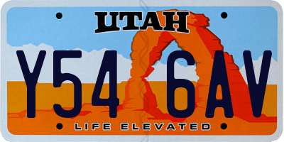 UT license plate Y546AV