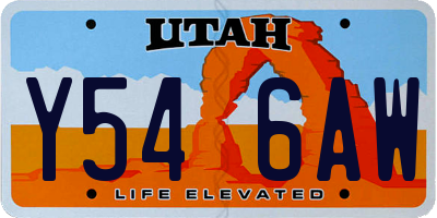 UT license plate Y546AW