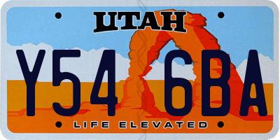 UT license plate Y546BA