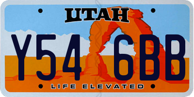 UT license plate Y546BB