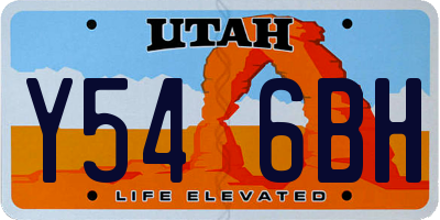 UT license plate Y546BH
