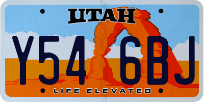 UT license plate Y546BJ