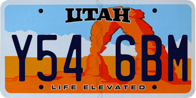 UT license plate Y546BM