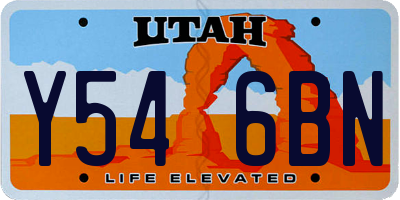 UT license plate Y546BN