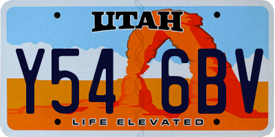 UT license plate Y546BV