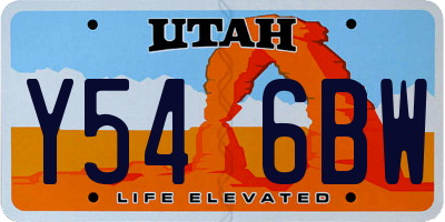 UT license plate Y546BW