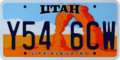 UT license plate Y546CW