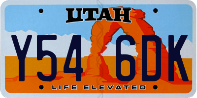 UT license plate Y546DK