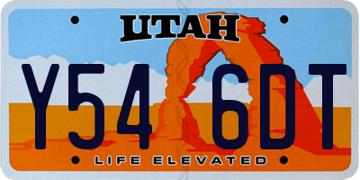 UT license plate Y546DT