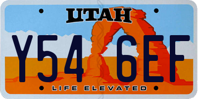 UT license plate Y546EF