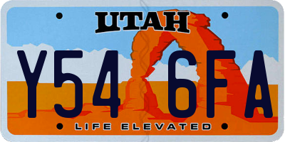 UT license plate Y546FA