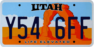 UT license plate Y546FF