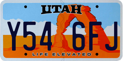 UT license plate Y546FJ