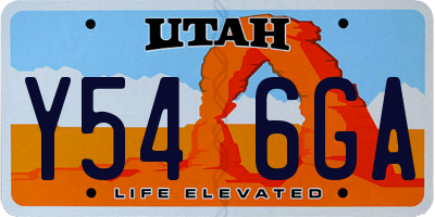 UT license plate Y546GA