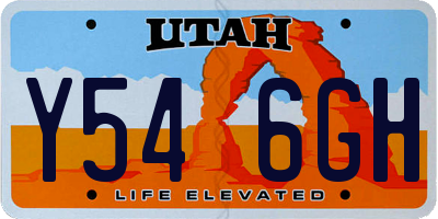 UT license plate Y546GH