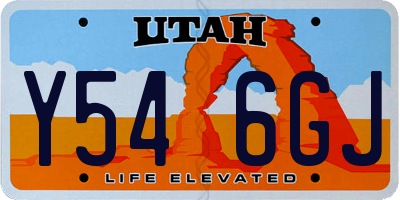 UT license plate Y546GJ