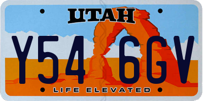 UT license plate Y546GV