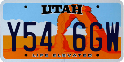 UT license plate Y546GW