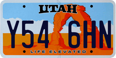 UT license plate Y546HN