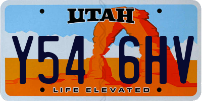 UT license plate Y546HV