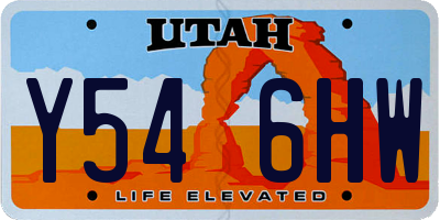 UT license plate Y546HW