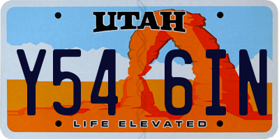 UT license plate Y546IN