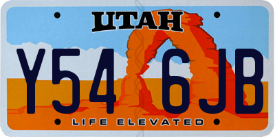 UT license plate Y546JB