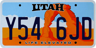 UT license plate Y546JD