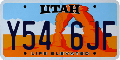 UT license plate Y546JF