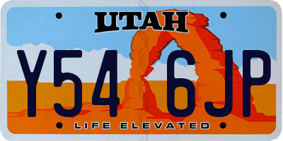UT license plate Y546JP