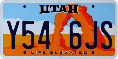UT license plate Y546JS