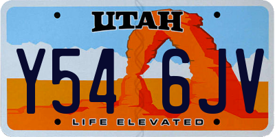 UT license plate Y546JV