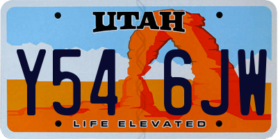UT license plate Y546JW