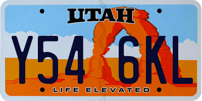 UT license plate Y546KL
