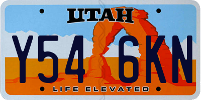 UT license plate Y546KN