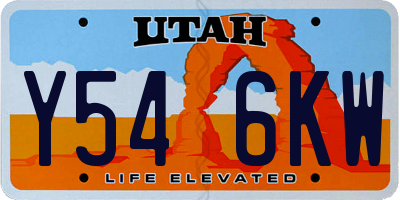 UT license plate Y546KW