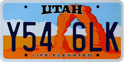 UT license plate Y546LK
