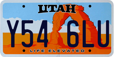 UT license plate Y546LU