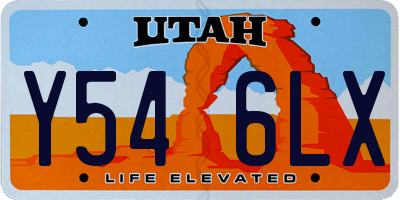 UT license plate Y546LX