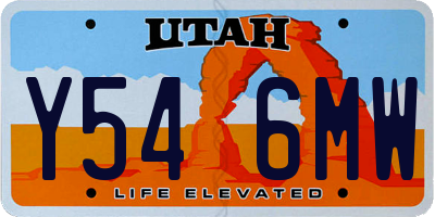 UT license plate Y546MW
