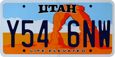 UT license plate Y546NW