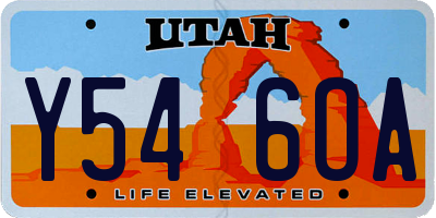 UT license plate Y546OA
